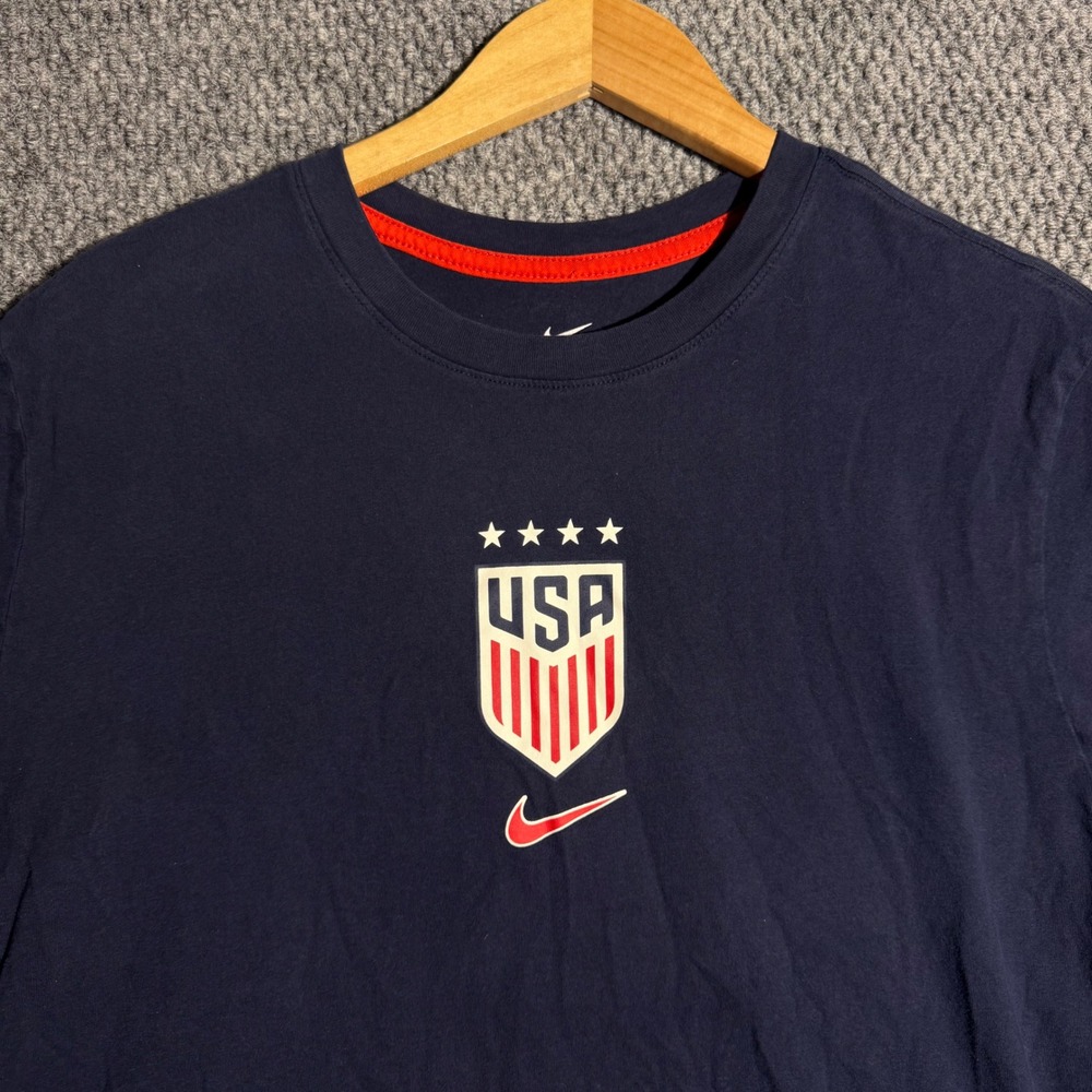 Nike US Soccer National Team Crest T-Shirt Mens XL Navy Blue HQ8442-451